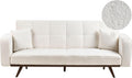 Sofa rozkładana, Beliani, 182x52 cm, Biały/Szary, 3-osobowa, funkcja spania, miejsce do przechowywania, regulowane oparcie