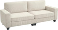 Sofa, HOMCOM, 227 x 84 x 87 cm, Beżowy/Biały, aksamit, 3-osobowa