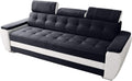 Robin, Sofa, 230 x 95 x 90 cm, Czarny/Biały, funkcja spania