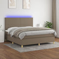Łóżko kontynentalne, Tonture, 160 x 200 cm, 5 V, Brązowy/Szary, lite drewno, oświetlenie LED, USB