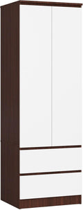 Szafa do sypialni, AKORD, 60 cm, Biały, MDF, 2 Szuflad, składana konstrukcja