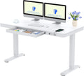 Biurko, FLEXISPOT, 140 x 70 cm, Biały/Szary, oświetlenie LED, USB