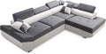 Sofa narożna, Robin, 210 x 130 cm, Szary/Biały, funkcja spania