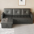 SONNI, Sofa narożna, 203 x 130 x 88 cm, 3 W, Szary, 3-osobowa, funkcja spania, 3 w 1