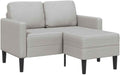 Sofa, Keeushr, 125 cm, Szary, lite drewno, 2-osobowa