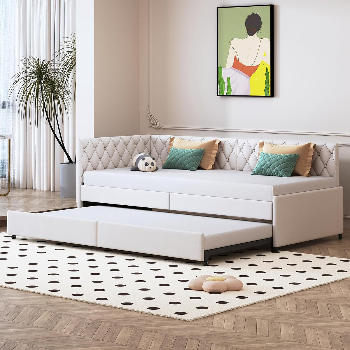 Sofa, BestAlice, 90 x 200 cm, Beżowy, MDF