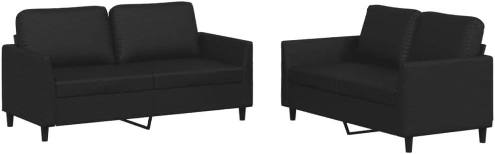 Sofa, vidaXL, 140 x 77 x 80 cm, Czarny, metal, 2-osobowa