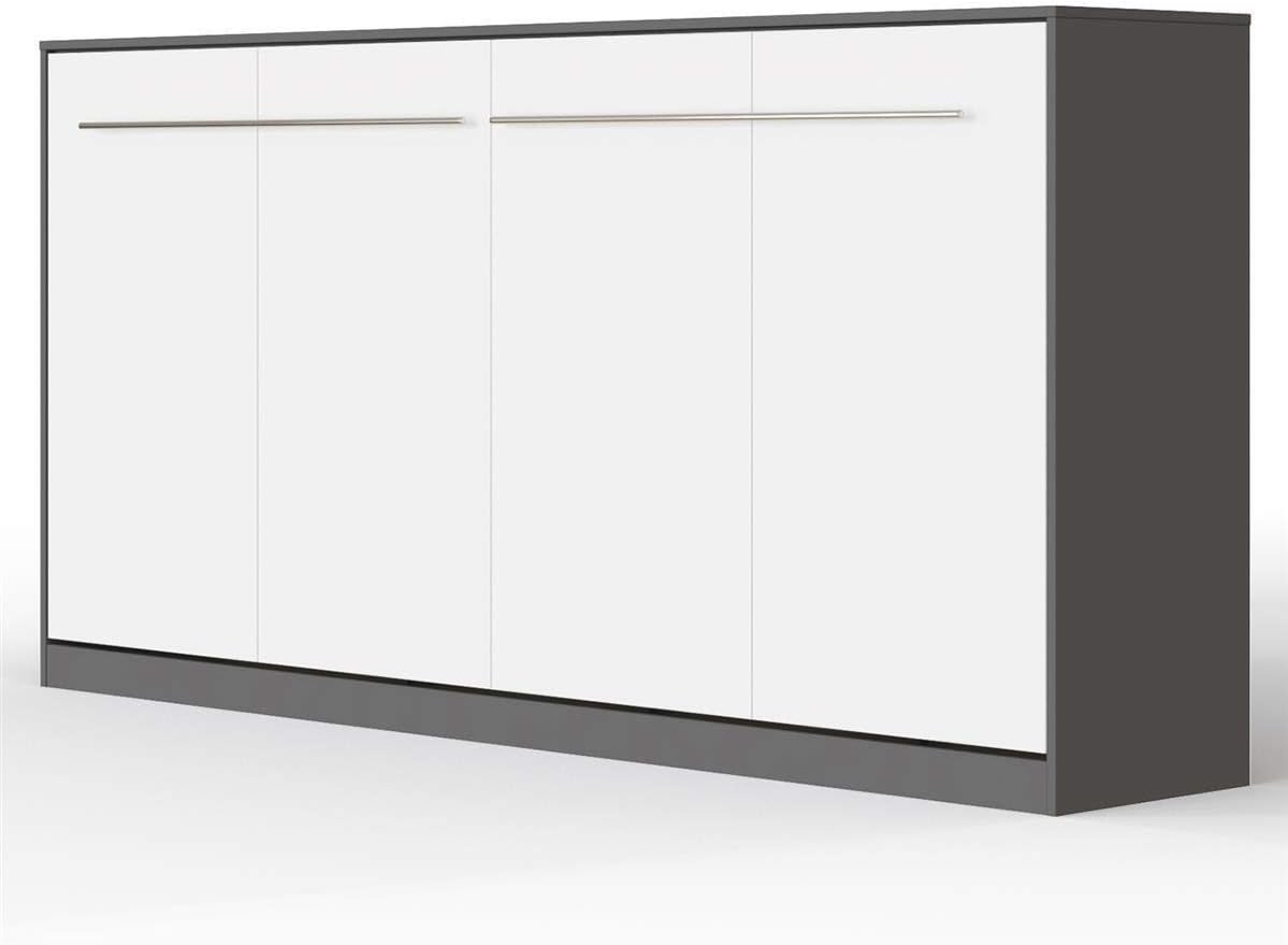Łóżko z materacem, SMARTBett, 90 x 200 cm, Antracytowy/Biały, miejsce do przechowywania, składana konstrukcja