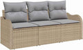 Sofa, vidaXL, 5 cm, Beżowy, polirattan, modułowa konstrukcja, odporność na warunki atmosferyczne