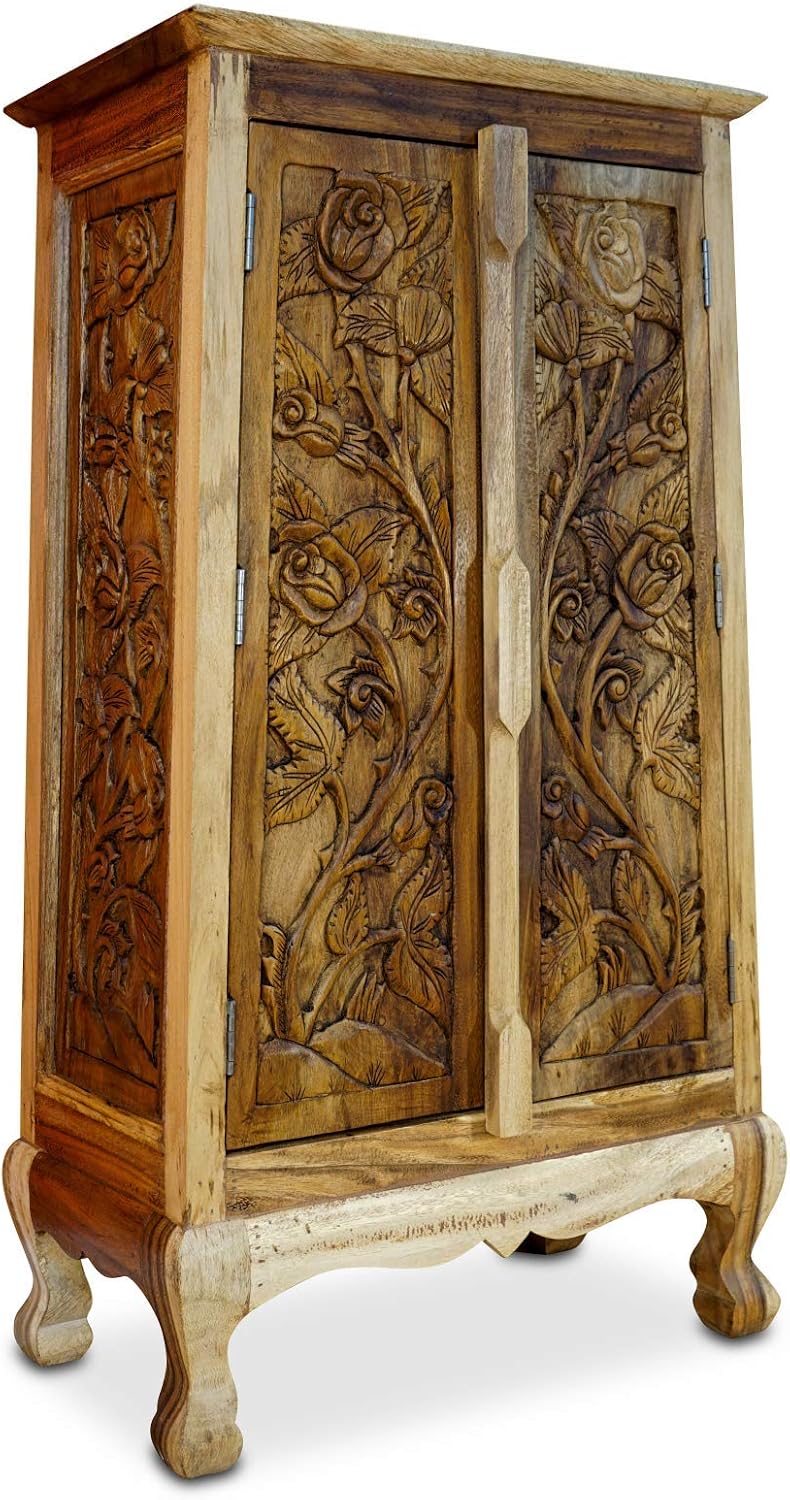 Komoda, Kinaree, 100 x 57 cm, Brązowy/Pomarańczowy, lite drewno, miejsce do przechowywania