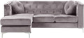 Sofa, Beliani, 175x60 cm, Szary, aksamit, 3-osobowy, modułowa konstrukcja