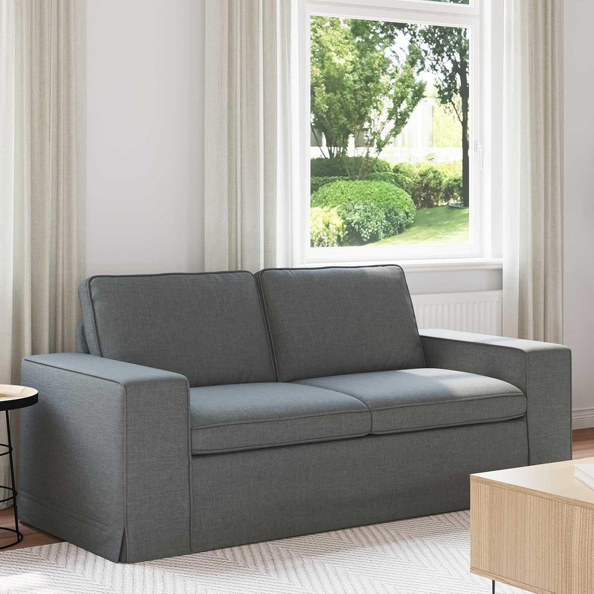 Keeushr, Sofa narożna, 182 x 80 x 82 cm, Szary, materiał drewnopochodny, modułowa konstrukcja