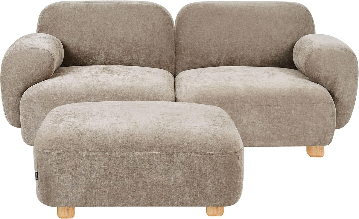 Sofa, Beliani, 79x91x41 cm, Beżowy, 2-osobowa, modułowa konstrukcja