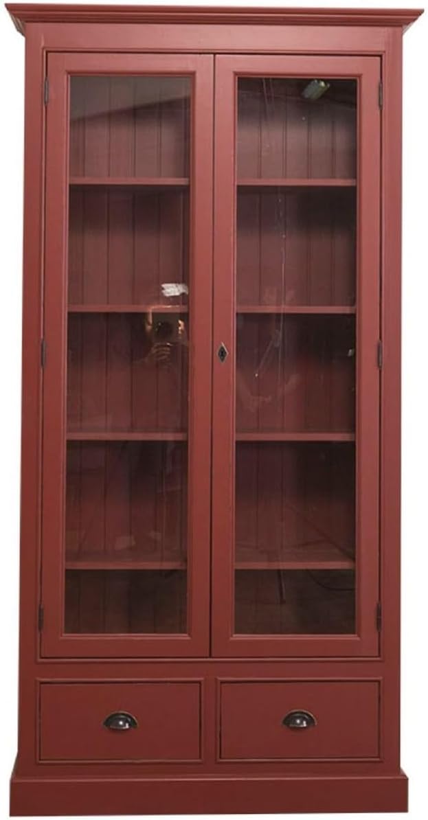 Casa Padrino, Szafki, 210 cm, Czerwony, lite drewno, 2 szuflad