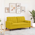 Sofa, FWIKDUN, 140 cm, Żółty, aksamit, 2-osobowa