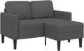 Sofa narożna, KKgypkn, 125 x 118 x 85 cm, Czarny, lite drewno, 2-osobowa