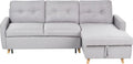 Beliani, Sofa, 210x52 cm, Szary, 3-osobowy, funkcja spania, miejsce do przechowywania, modułowa konstrukcja