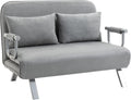 Sofa, HOMCOM, 185 x 105 cm, 3 W, Szary, aksamit, 2-osobowa, funkcja spania, regulowane oparcie, 3 w 1