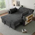 Sofa, DUlVBPE, 84 cm, Szary/Czarny, lite drewno, funkcja spania, składana konstrukcja, USB
