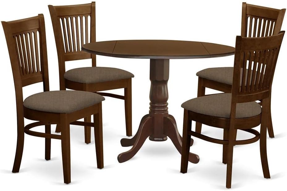 Zestaw mebli do jadalni, DLVA5-ESP-C, East West Furniture, 23 cm, Brązowy/Biały
