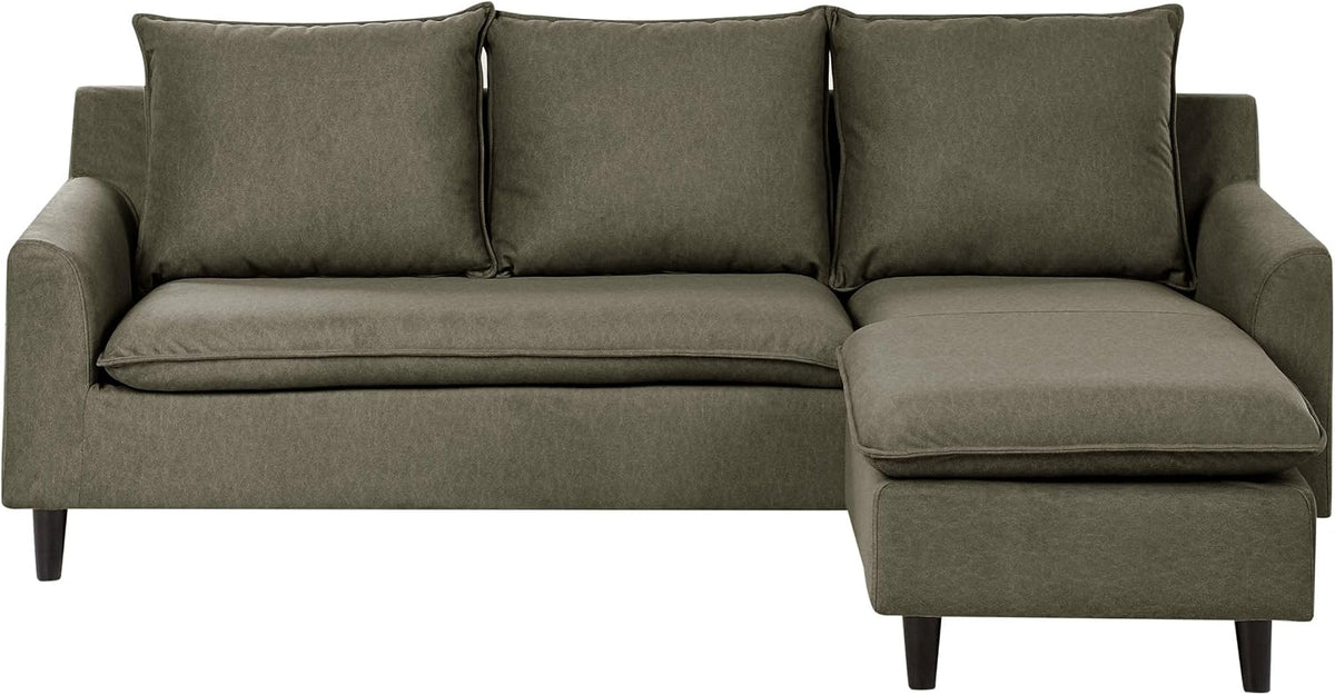 Beliani, Sofa narożna, 180x49 cm, Zielony, aksamit