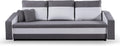 Sofa, Furnetti, 220 x 90 x 75 cm, Szary/Biały, 3-osobowa, funkcja spania