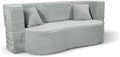 Sofa, 200 cm, Szary, sztruks, 3-osobowa, funkcja spania, składana konstrukcja