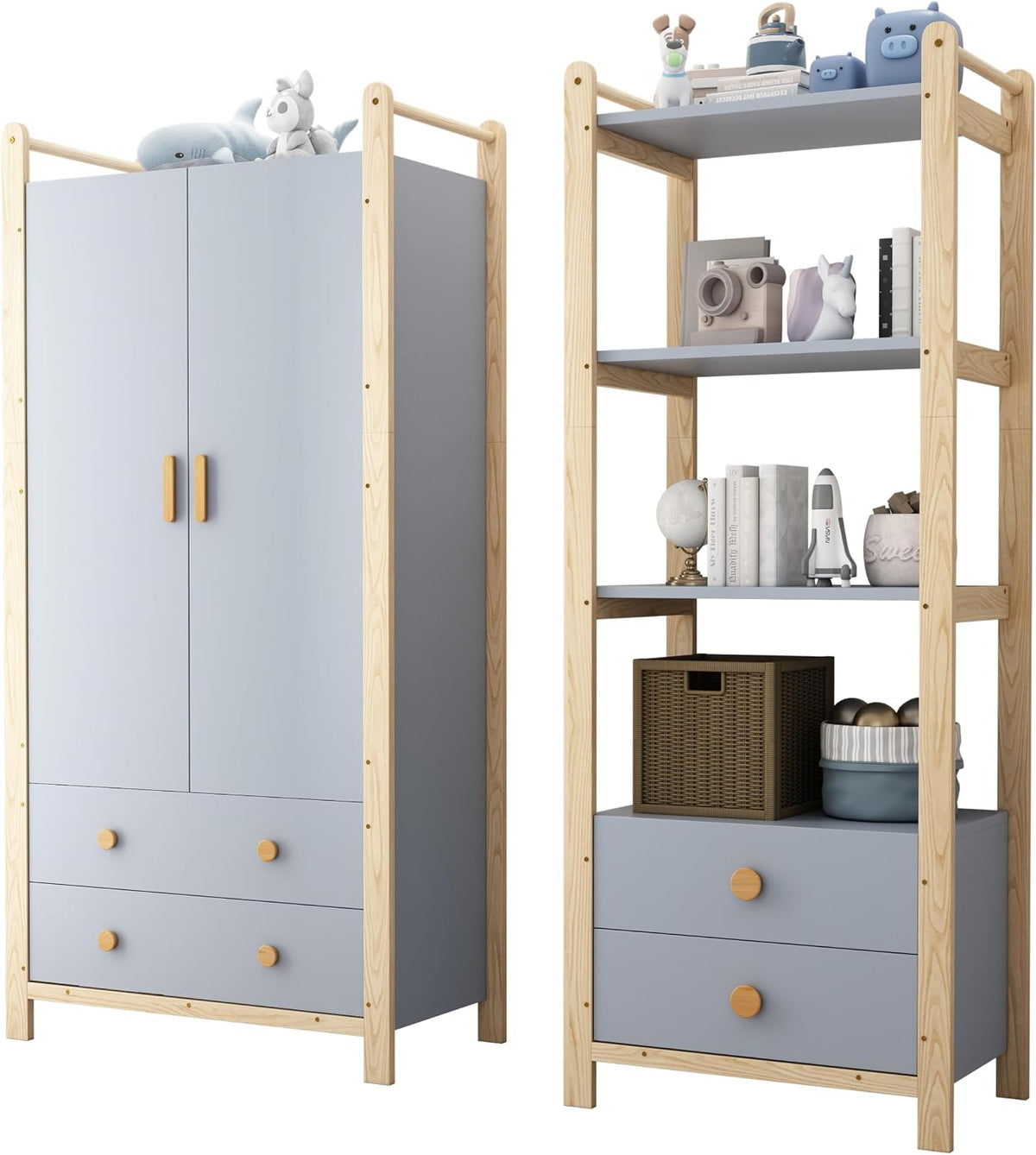 vutizal, Szafy, 180 cm, 30 kg, Niebieski, MDF, 4 szuflad
