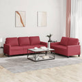 Sofa narożna, Keeushr, 138 x 77 x 80 cm, Czerwony, metal, 2-osobowa