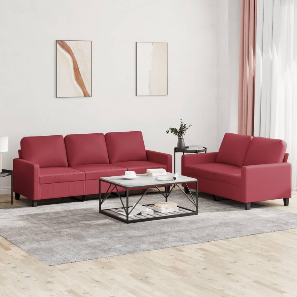 Sofa narożna, Keeushr, 138 x 77 x 80 cm, Czerwony, metal, 2-osobowa