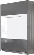 Łóżko z materacem, SMARTBett, 140 x 200 cm, Antracytowy/Biały, metal, składana konstrukcja
