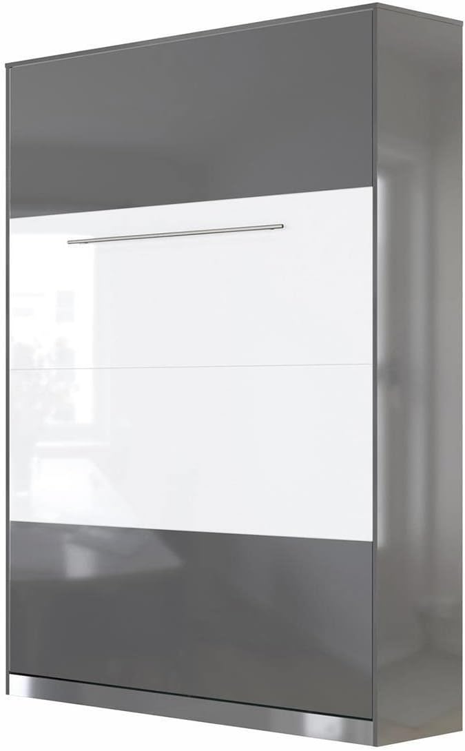 Łóżko z materacem, SMARTBett, 140 x 200 cm, Antracytowy/Biały, metal, składana konstrukcja