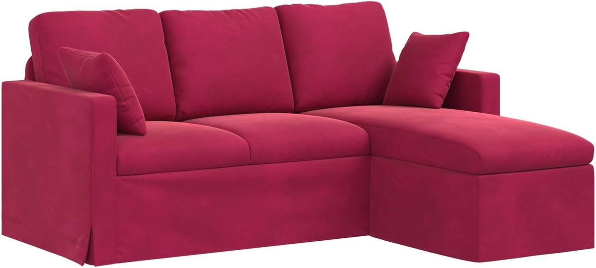Sofa, vidaXL, 178 x 134 x 80 cm, Czerwony, materiał drewnopochodny, modułowa konstrukcja