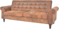 Sofa, Keeushr, 59 cm, Brązowy, 2-osobowa, funkcja spania, regulowane oparcie