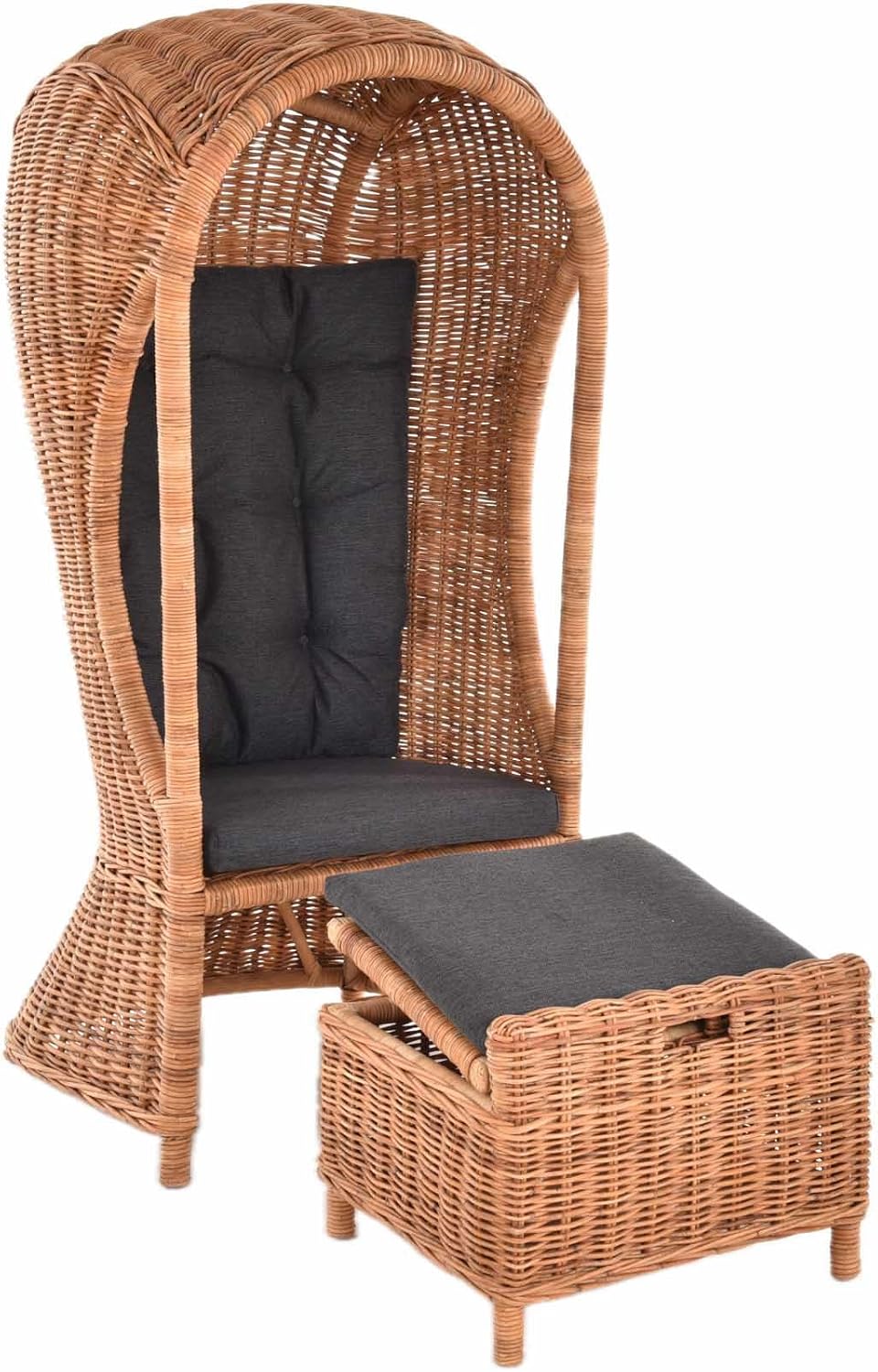 Korb-Outlet, Fotel, 78 cm, Pomarańczowy/Brązowy, polirattan, 1-osobowy, odporność na warunki atmosferyczne