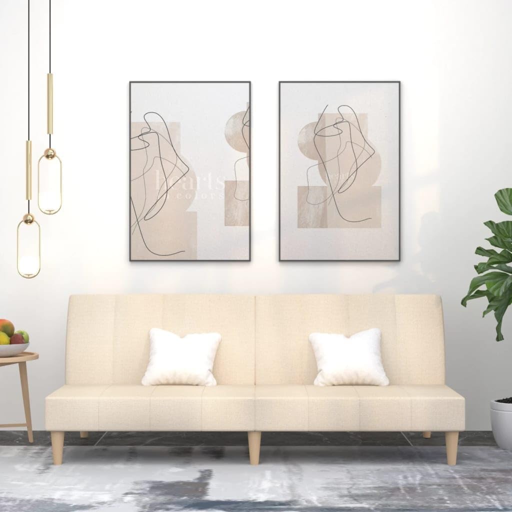 YunCangg, Sofa, 200 x 84,5 x 69 cm, 2 W, Beżowy, 2-osobowa, funkcja spania, regulowane oparcie, modułowa konstrukcja, 2 w 1