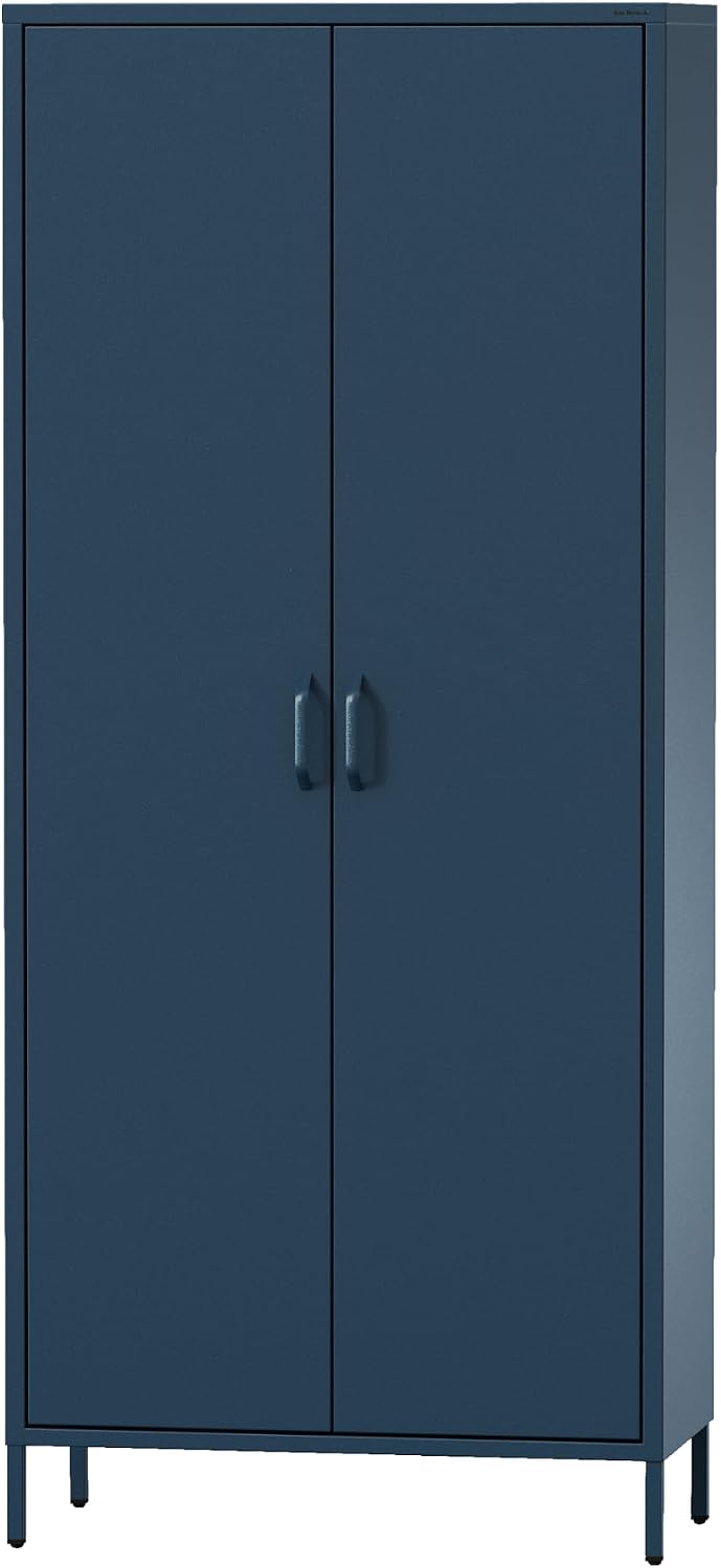 Szafa do sypialni, Jan Nowak, 80 x 185 x 45 cm, Niebieski, metal