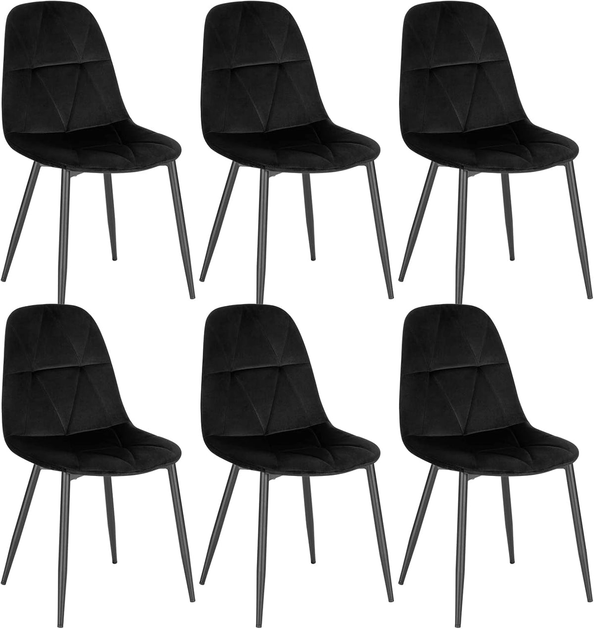 Lestarain, Krzesło do jadalni, LCNI109004-6, 56 x 82 x 44 cm, Czarny, aksamit