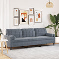 Sofa, FWIKDUN, 120 cm, Szary, aksamit, 2-osobowa