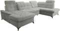 Sofa narożna, Robin, 343 x 210 x 90 cm, Szary, płyta wiórowa, funkcja spania