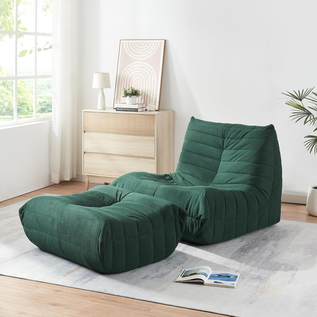 Fotel, en.casa, 75 x 90 x 100 cm, Zielony, sztruks