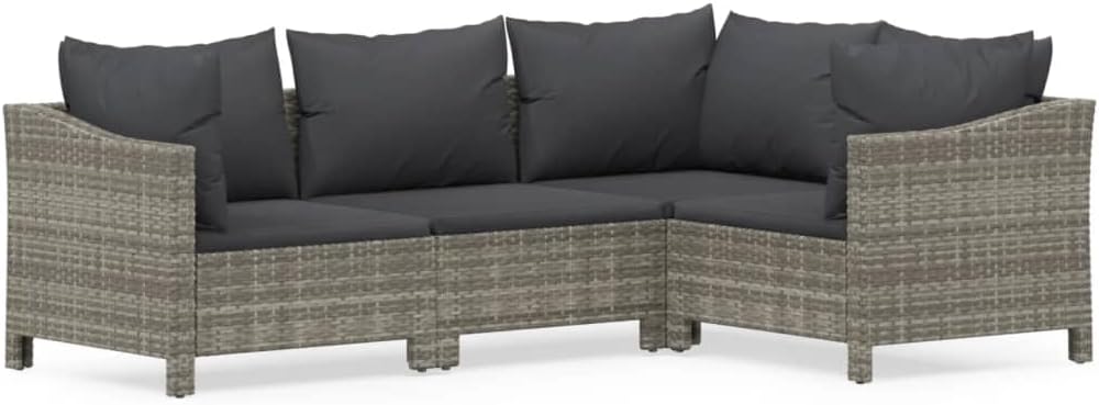 pokgdf, Zestaw wypoczynkowy, 63 x 63 x 55,5 cm, 110 kg, Szary, stal malowana proszkowo, modułowa konstrukcja, odporność na warunki atmosferyczne