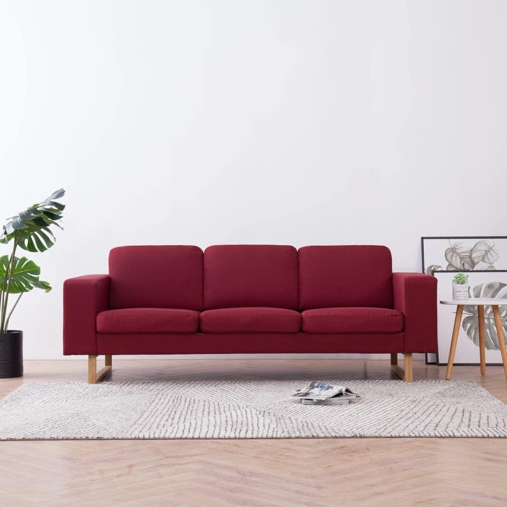 Sofa, Keeushr, 200 x 82 x 75 cm, Czerwony, 3-osobowa