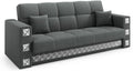 Sofa, LIKMA, 221x91x85 cm, Szary, funkcja spania