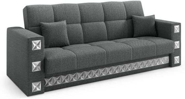 Sofa, LIKMA, 221x91x85 cm, Szary, funkcja spania