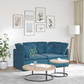Sofa narożna, Teenpull, 200 x 100 x 64 cm, Niebieski, aksamit, modułowa konstrukcja