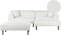Sofa narożna, Beliani, 112x67x45 cm, Biały, funkcja spania