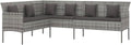 vidaXL, Sofa narożna, 220 x 162 x 79,5 cm, Szary, stal malowana proszkowo, odporność na warunki atmosferyczne