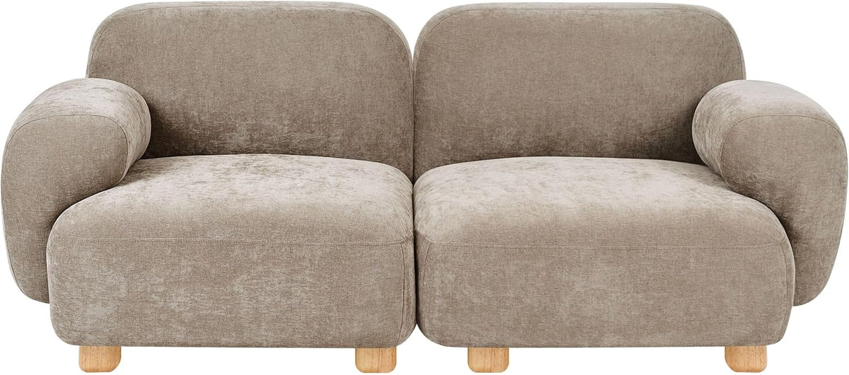 Sofa, Beliani, 124x66 cm, Beżowy, 2-osobowa, modułowa konstrukcja