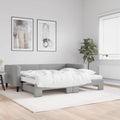 Sofa, Tonture, 90 x 200 cm, 2 W, Szary, lite drewno, funkcja spania, 2 w 1